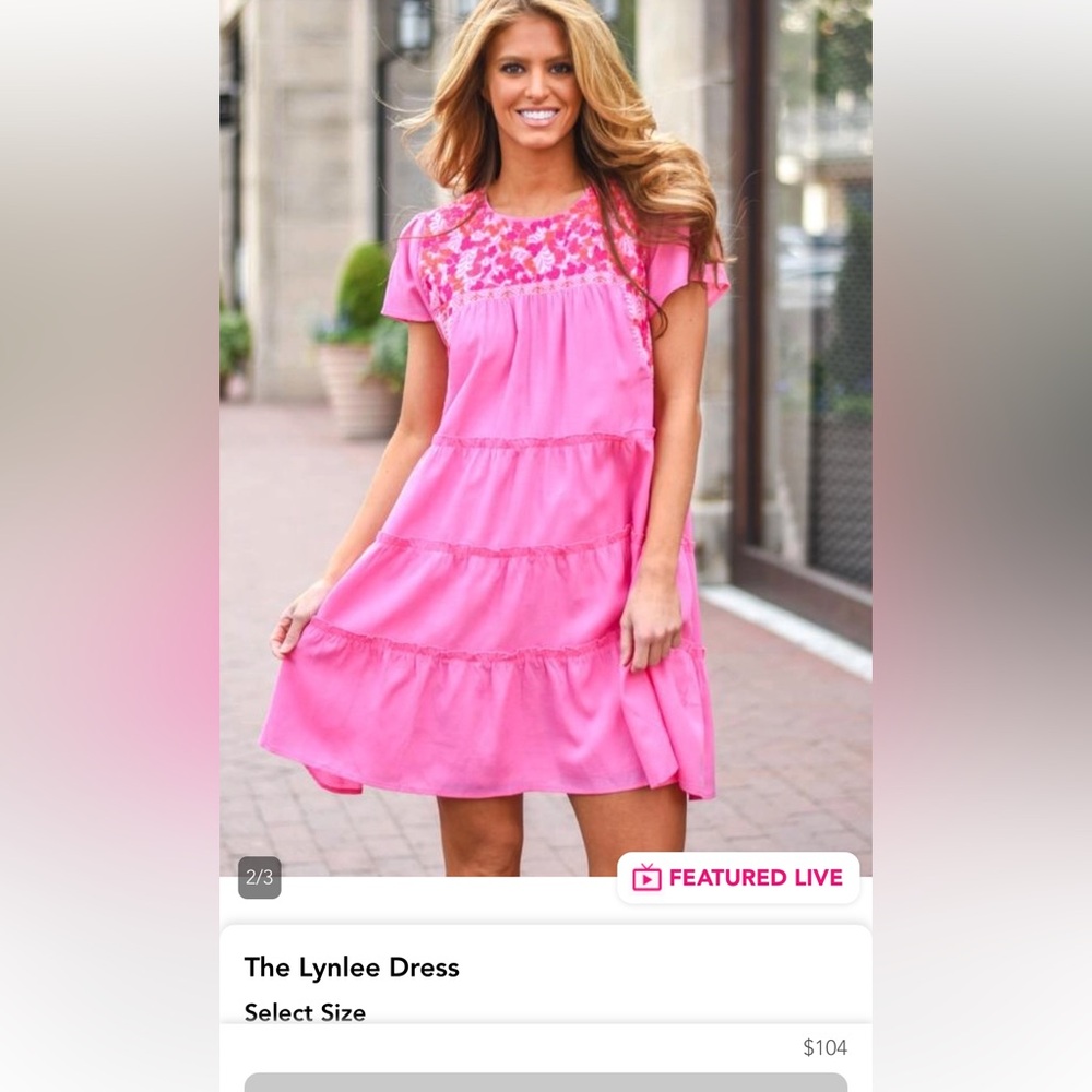 J. Marie Pink dress with Embroidery